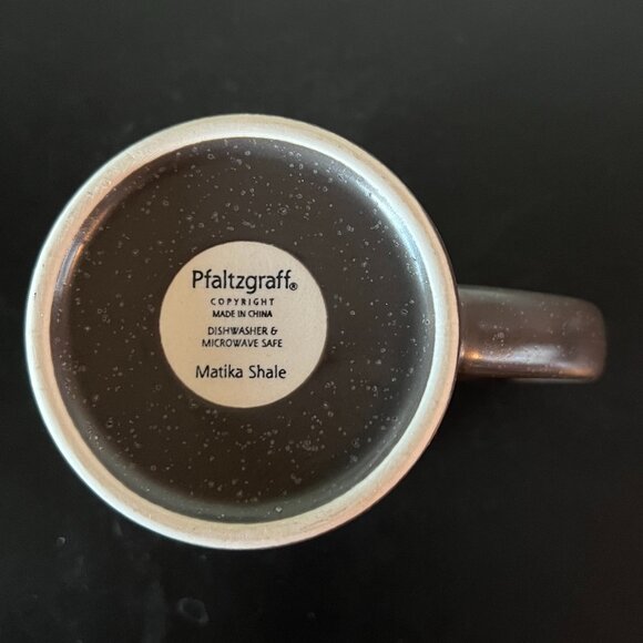 Vintage Pfaltzgraff MATIKA SHALE Incised Stoneware Mug in Brown w/Speckles - Picture 10 of 11